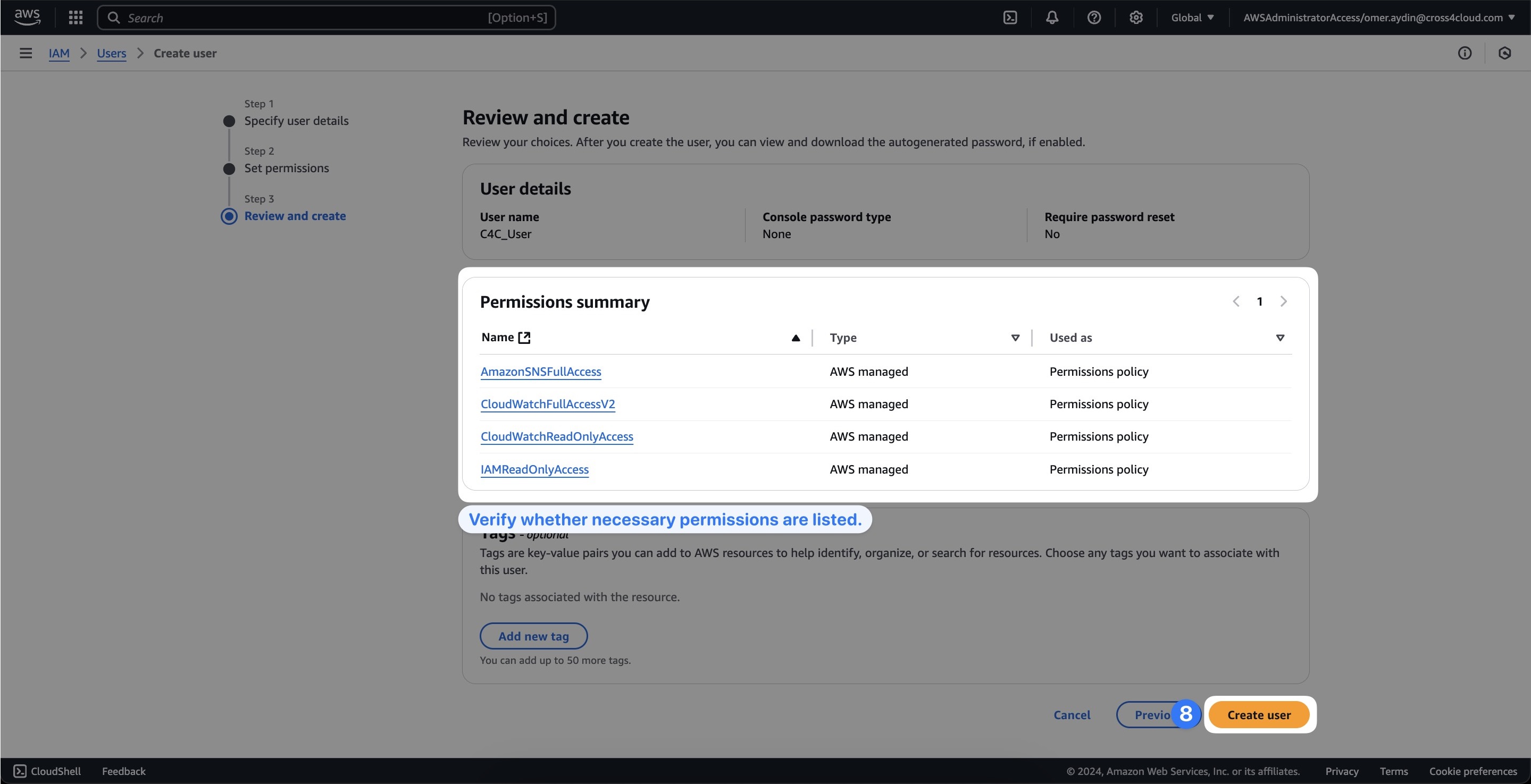 AWS Step 8