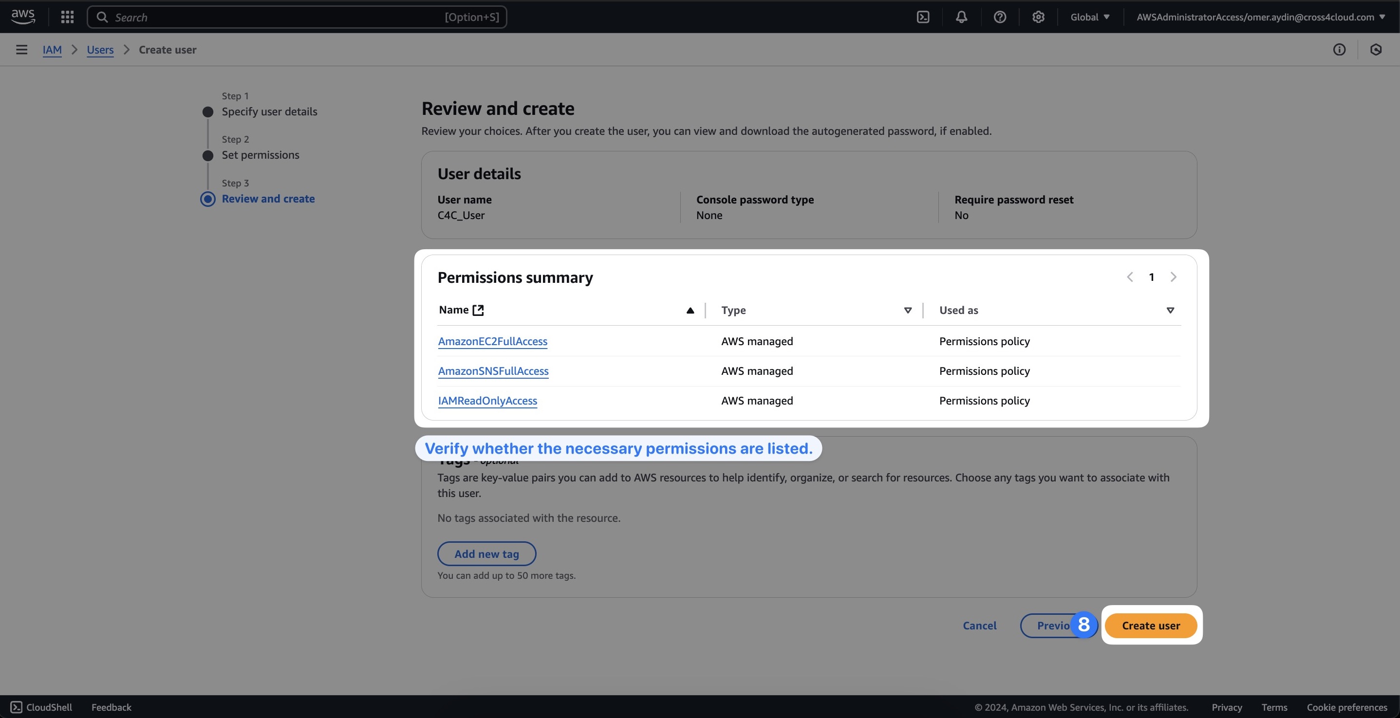 AWS Step 8